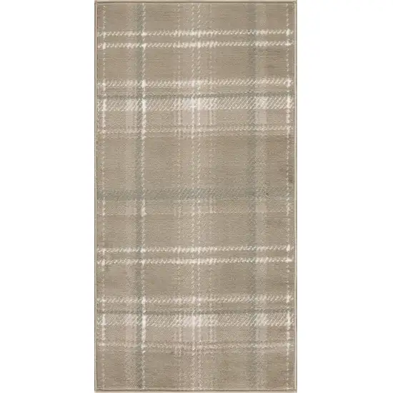 Brown And Ivory Plaid Area Rug Photo 2