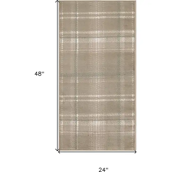 Brown And Ivory Plaid Area Rug Photo 3