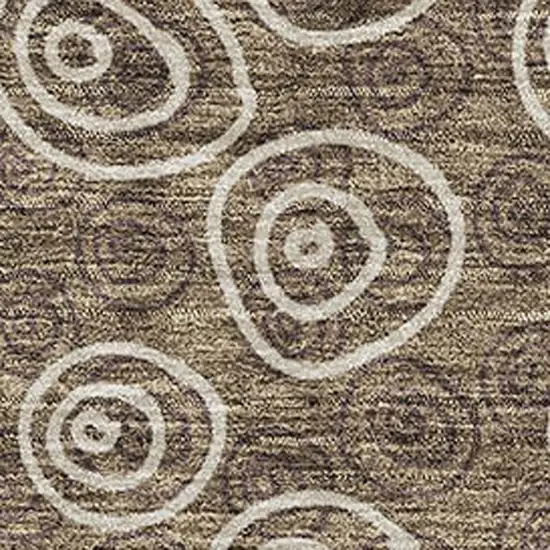 Brown And Ivory Polka Dot Washable Area Rug With UV Protection Photo 3