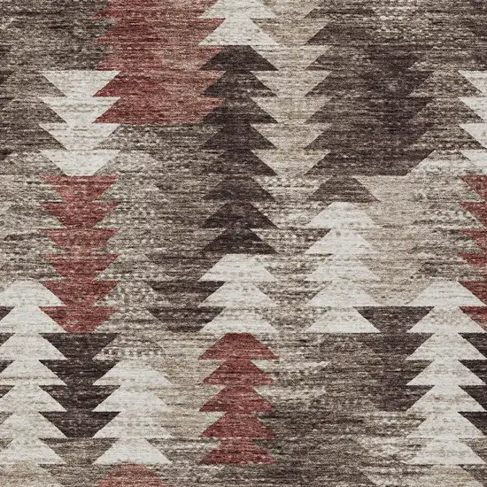 Brown And Ivory Southwestern Washable Indoor Outdoor Area Rug Photo 6