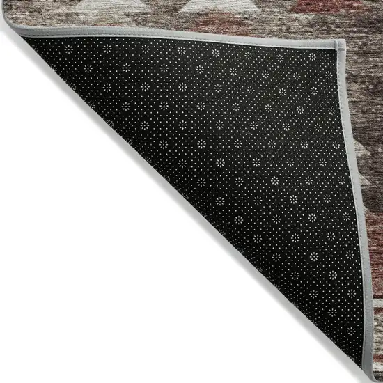Brown And Ivory Southwestern Washable Indoor Outdoor Area Rug Photo 4