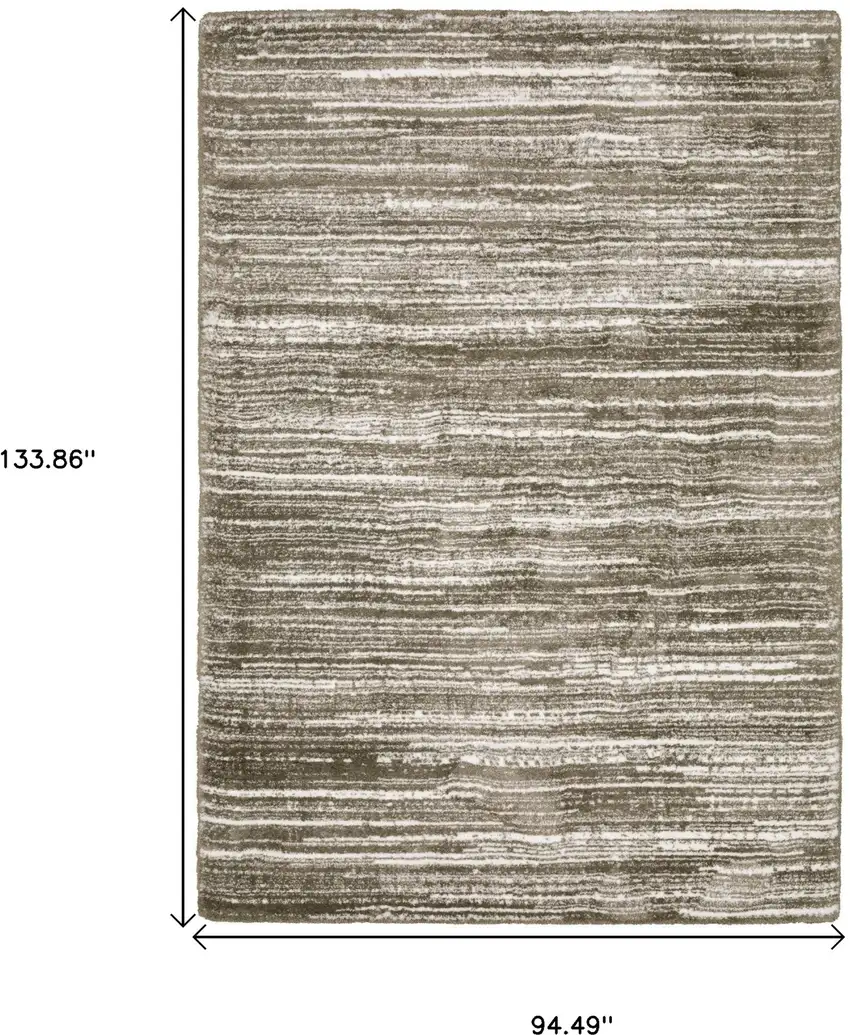 Brown And Ivory Striped Distressed Area Rug Photo 3