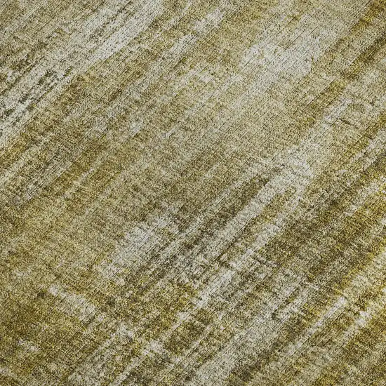 Brown And Ivory Striped Washable Area Rug With UV Protection Photo 2