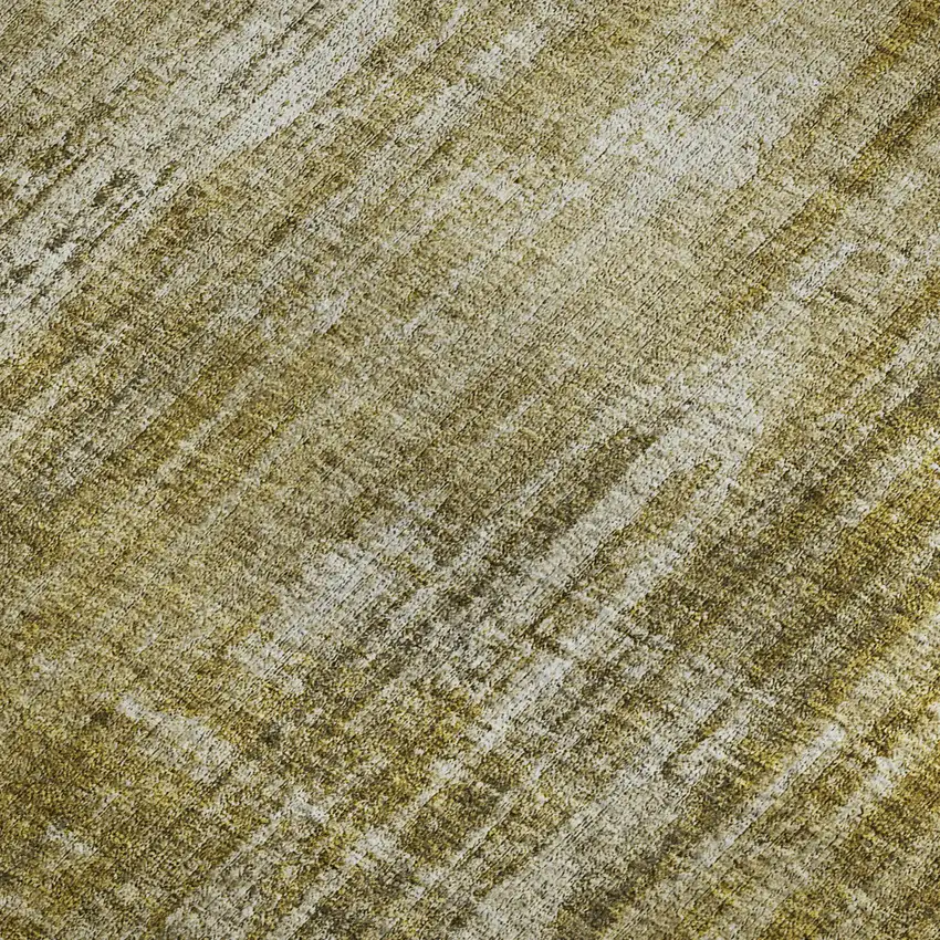 Brown And Ivory Striped Washable Area Rug With UV Protection Photo 2