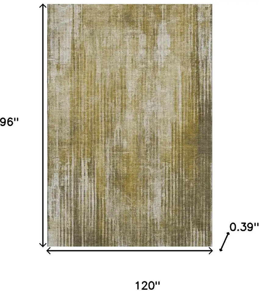 Brown And Ivory Striped Washable Area Rug With UV Protection Photo 3