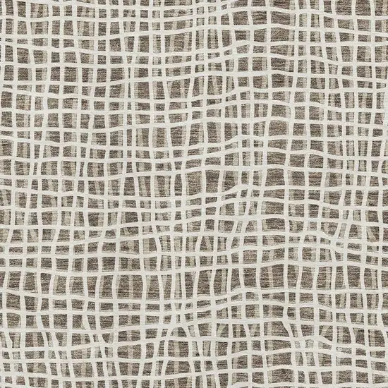 Brown And Ivory Striped Washable Area Rug With UV Protection Photo 3