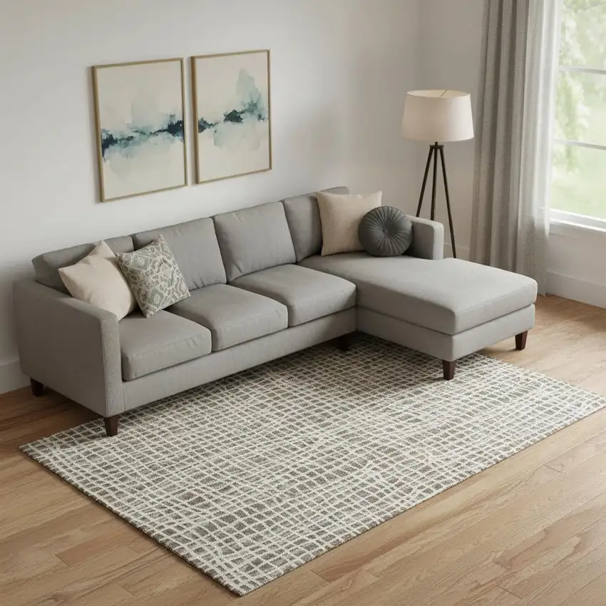 Brown And Ivory Striped Washable Area Rug With UV Protection Photo 1