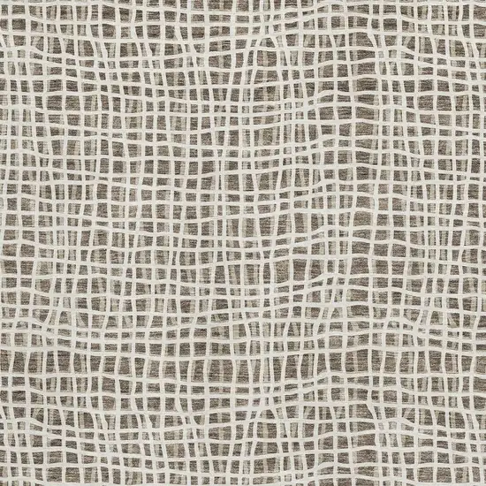 Brown And Ivory Striped Washable Area Rug With UV Protection Photo 4