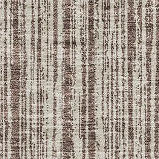 Brown And Ivory Striped Washable Area Rug With UV Protection Photo 4