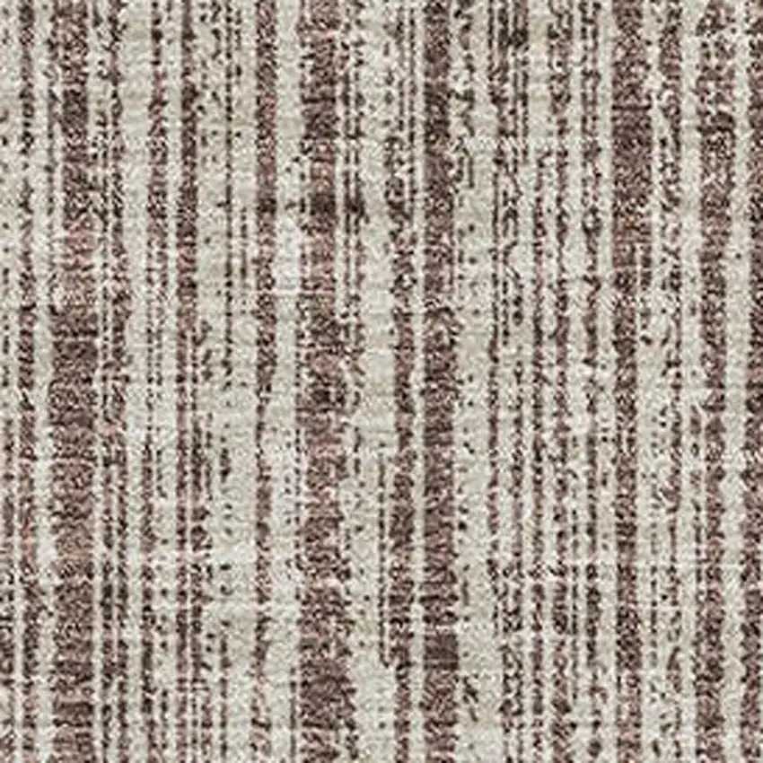 Brown And Ivory Striped Washable Area Rug With UV Protection Photo 4
