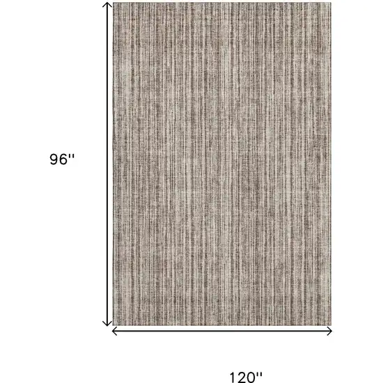 Brown And Ivory Striped Washable Area Rug With UV Protection Photo 3