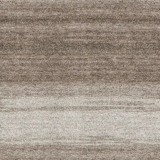 Brown And Ivory Striped Washable Area Rug With UV Protection Photo 2