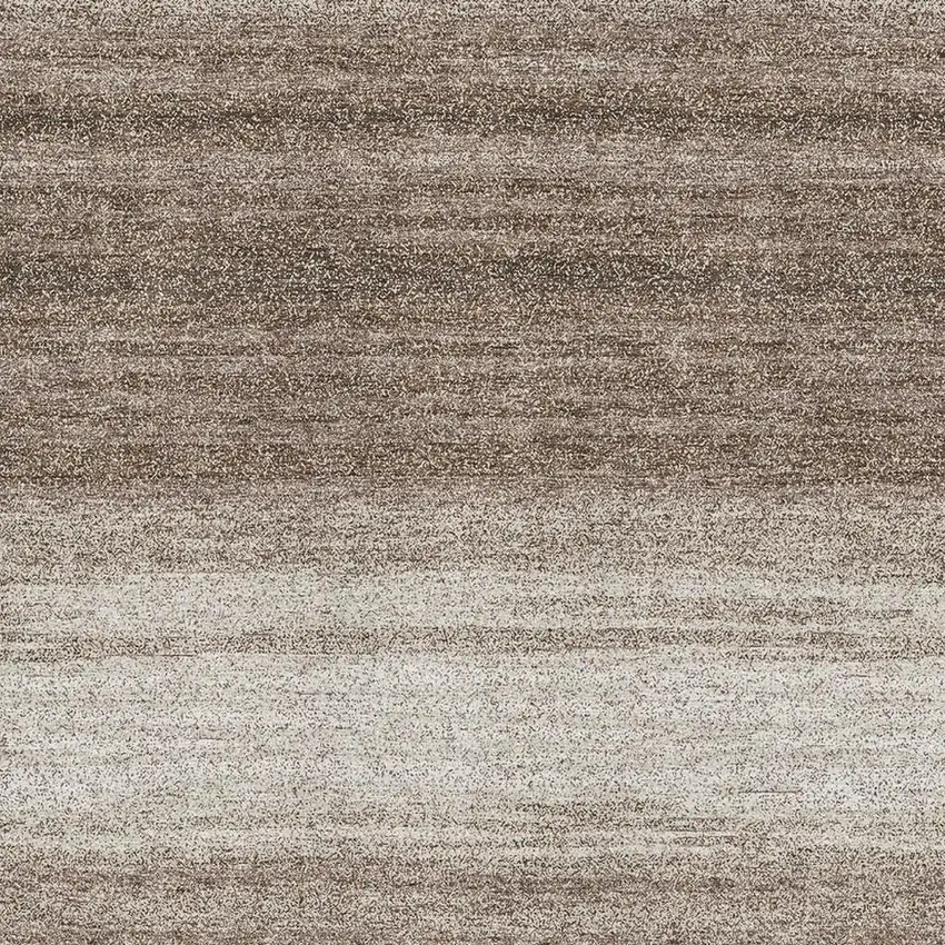 Brown And Ivory Striped Washable Area Rug With UV Protection Photo 2