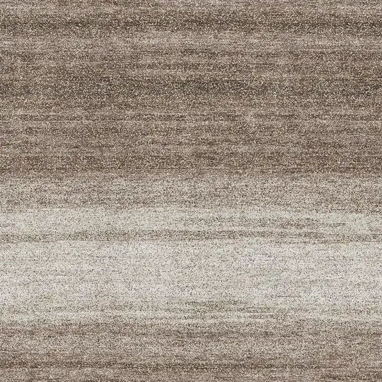 Brown And Ivory Striped Washable Area Rug With UV Protection Photo 2