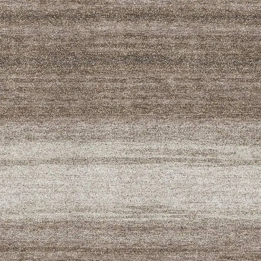 Brown And Ivory Striped Washable Area Rug With UV Protection Photo 2