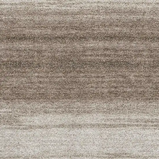 Brown And Ivory Striped Washable Area Rug With UV Protection Photo 2