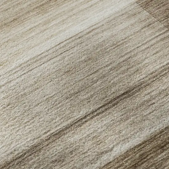 Brown And Ivory Striped Washable Area Rug With UV Protection Photo 5