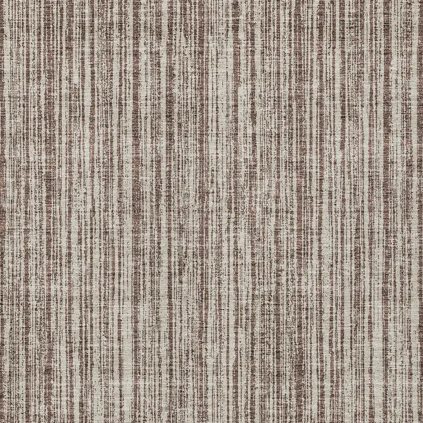 Brown And Ivory Striped Washable Indoor Outdoor Area Rug Photo 4