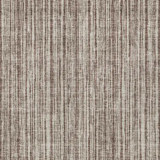 Brown And Ivory Striped Washable Indoor Outdoor Area Rug Photo 4