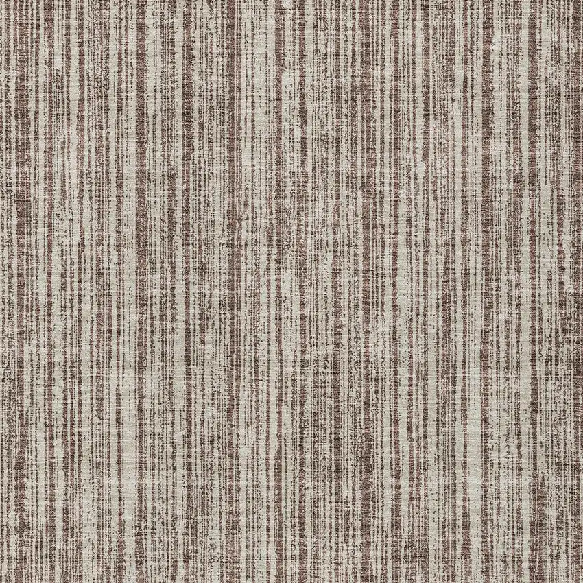Brown And Ivory Striped Washable Indoor Outdoor Area Rug Photo 4