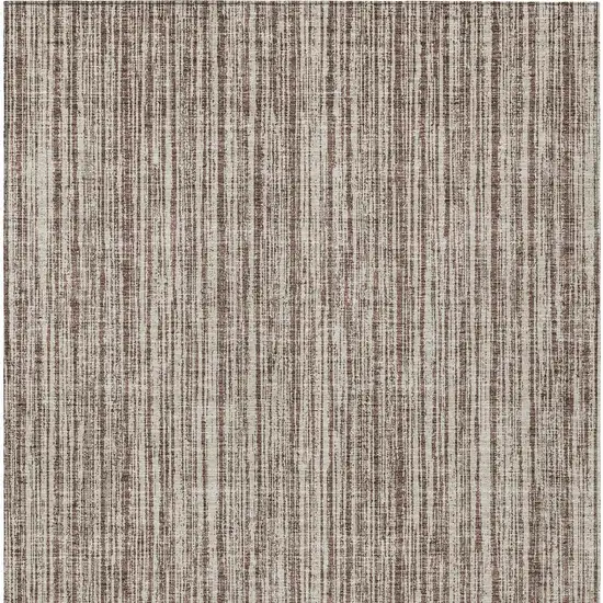Brown And Ivory Striped Washable Indoor Outdoor Area Rug Photo 5