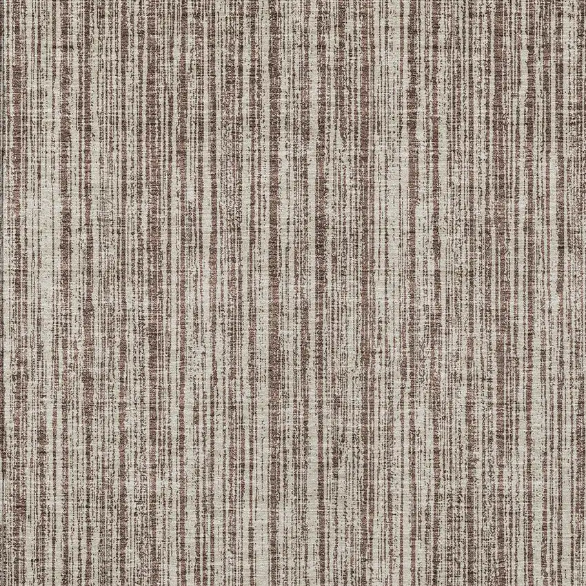 Brown And Ivory Striped Washable Indoor Outdoor Area Rug Photo 6