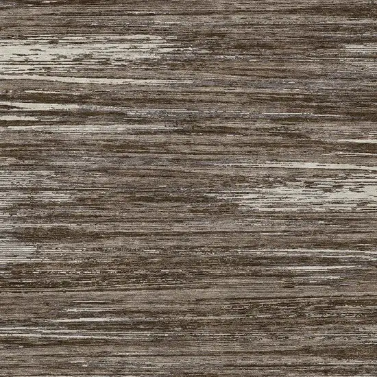 Brown And Ivory Striped Washable Indoor Outdoor Area Rug Photo 6