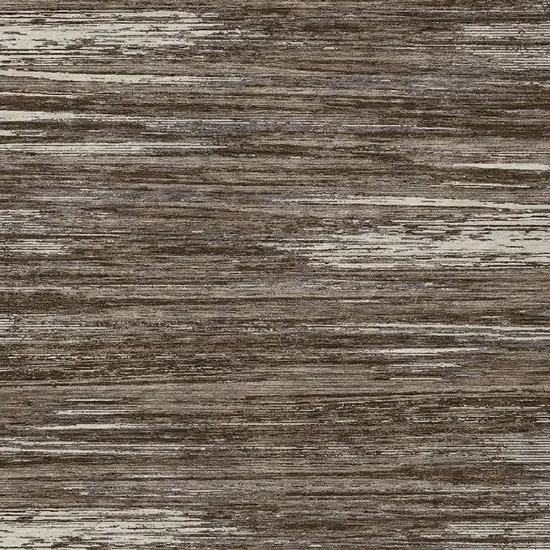 Brown And Ivory Striped Washable Indoor Outdoor Area Rug Photo 6
