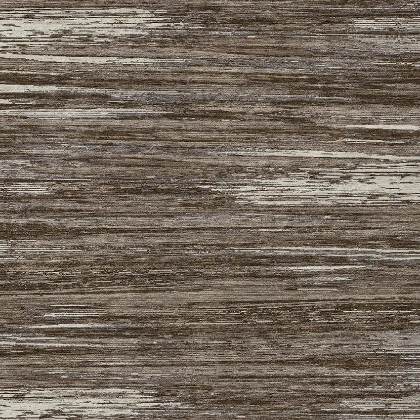 Brown And Ivory Striped Washable Indoor Outdoor Area Rug Photo 6