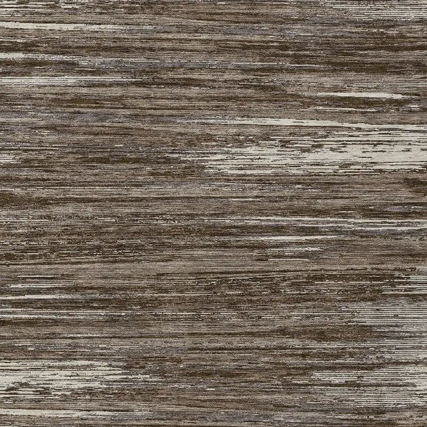 Brown And Ivory Striped Washable Indoor Outdoor Area Rug Photo 6