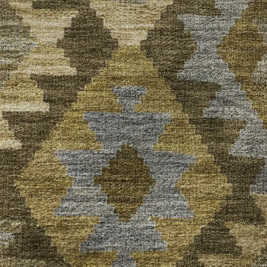 Brown And Ivory Tribal Washable Area Rug With UV Protection Photo 8