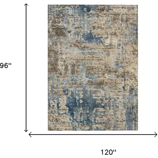 Brown And Khaki Abstract Washable Indoor Outdoor Area Rug Photo 7