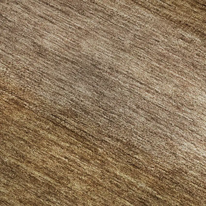 Brown And Khaki Striped Washable Area Rug With UV Protection Photo 2