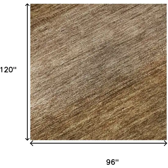 Brown And Khaki Striped Washable Area Rug With UV Protection Photo 9