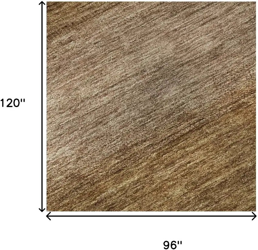 Brown And Khaki Striped Washable Area Rug With UV Protection Photo 9