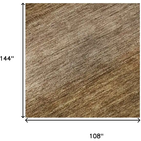 Brown And Khaki Striped Washable Area Rug With UV Protection Photo 9