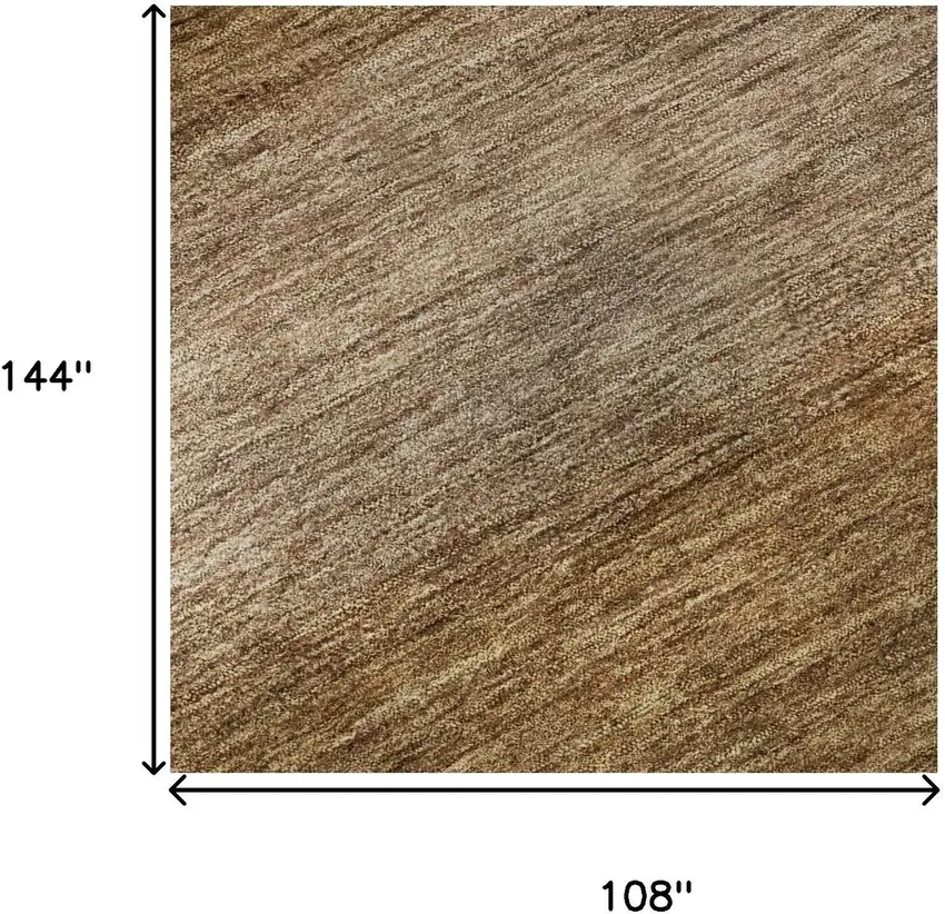 Brown And Khaki Striped Washable Area Rug With UV Protection Photo 9