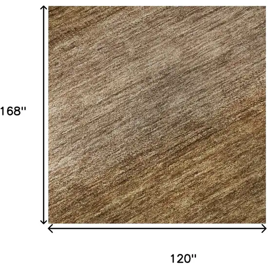 Brown And Khaki Striped Washable Area Rug With UV Protection Photo 8