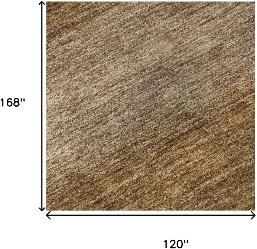 Brown And Khaki Striped Washable Area Rug With UV Protection Photo 8