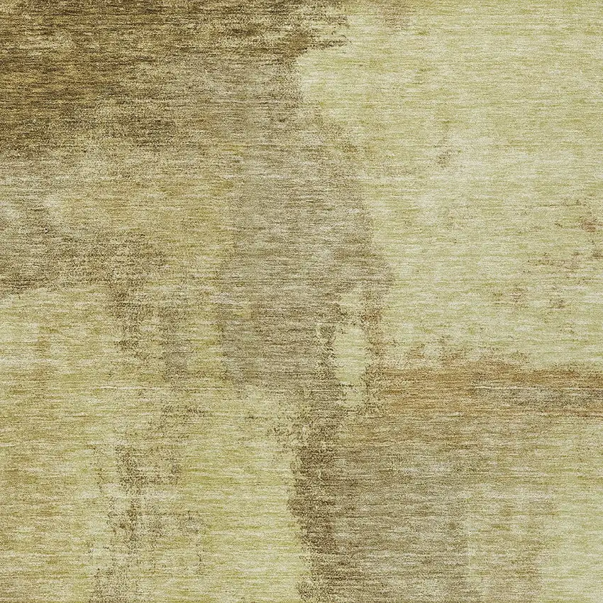 Brown And Light Yellow Abstract Washable Indoor Outdoor Area Rug Photo 5