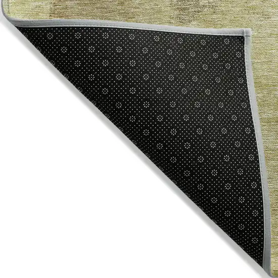 Brown And Light Yellow Abstract Washable Indoor Outdoor Area Rug Photo 3