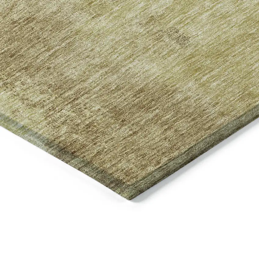 Brown And Light Yellow Abstract Washable Indoor Outdoor Area Rug Photo 4