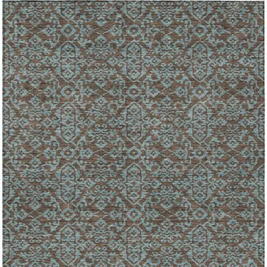 Brown And Linen Oriental Washable Indoor Outdoor Area Rug Photo 4
