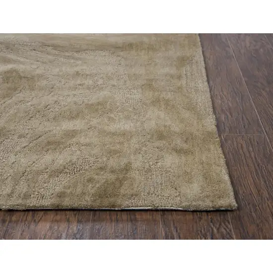 Brown And Natural Wool Abstract Hand Tufted Area Rug Photo 2