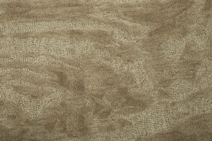 Brown And Natural Wool Abstract Hand Tufted Area Rug Photo 3