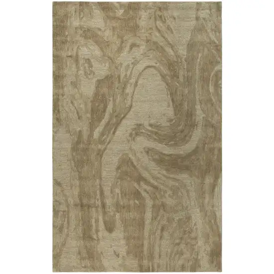 Brown And Natural Wool Abstract Hand Tufted Area Rug Photo 1