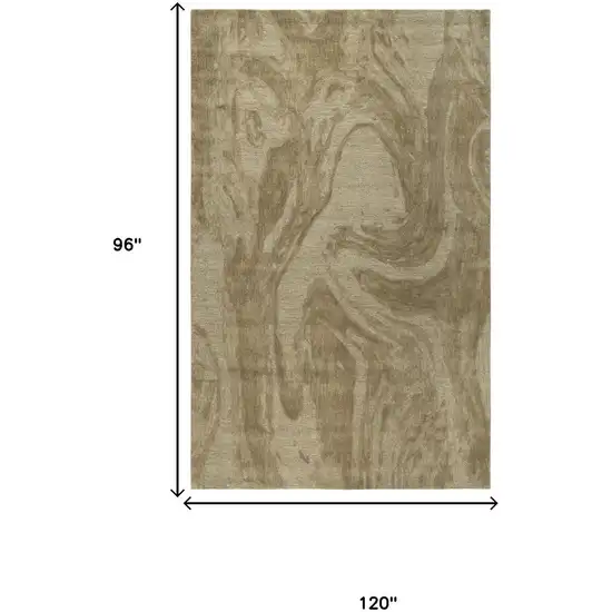Brown And Natural Wool Abstract Hand Tufted Area Rug Photo 6