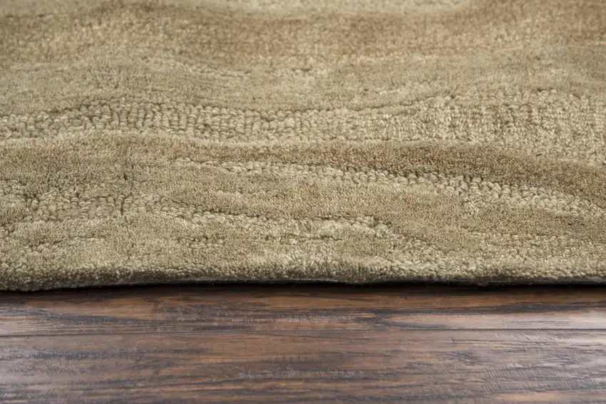 Brown And Natural Wool Abstract Hand Tufted Area Rug Photo 5