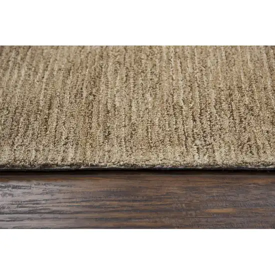Brown And Natural Wool Hand Tufted Area Rug Photo 5