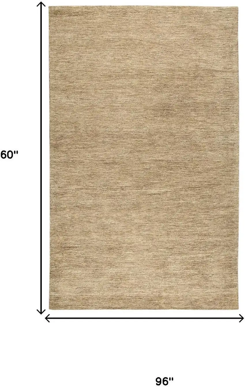 Brown And Natural Wool Hand Tufted Area Rug Photo 6